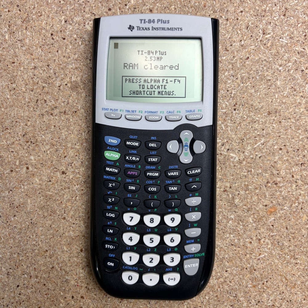 Texas Instruments TI-84 Plus Graphing Calculator Black Silver SAT ACT AP Exam